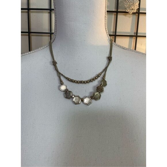 Vintage Kenneth Cole Gold Plated Necklace Double  Strand Geometric Style - Picture 11 of 11